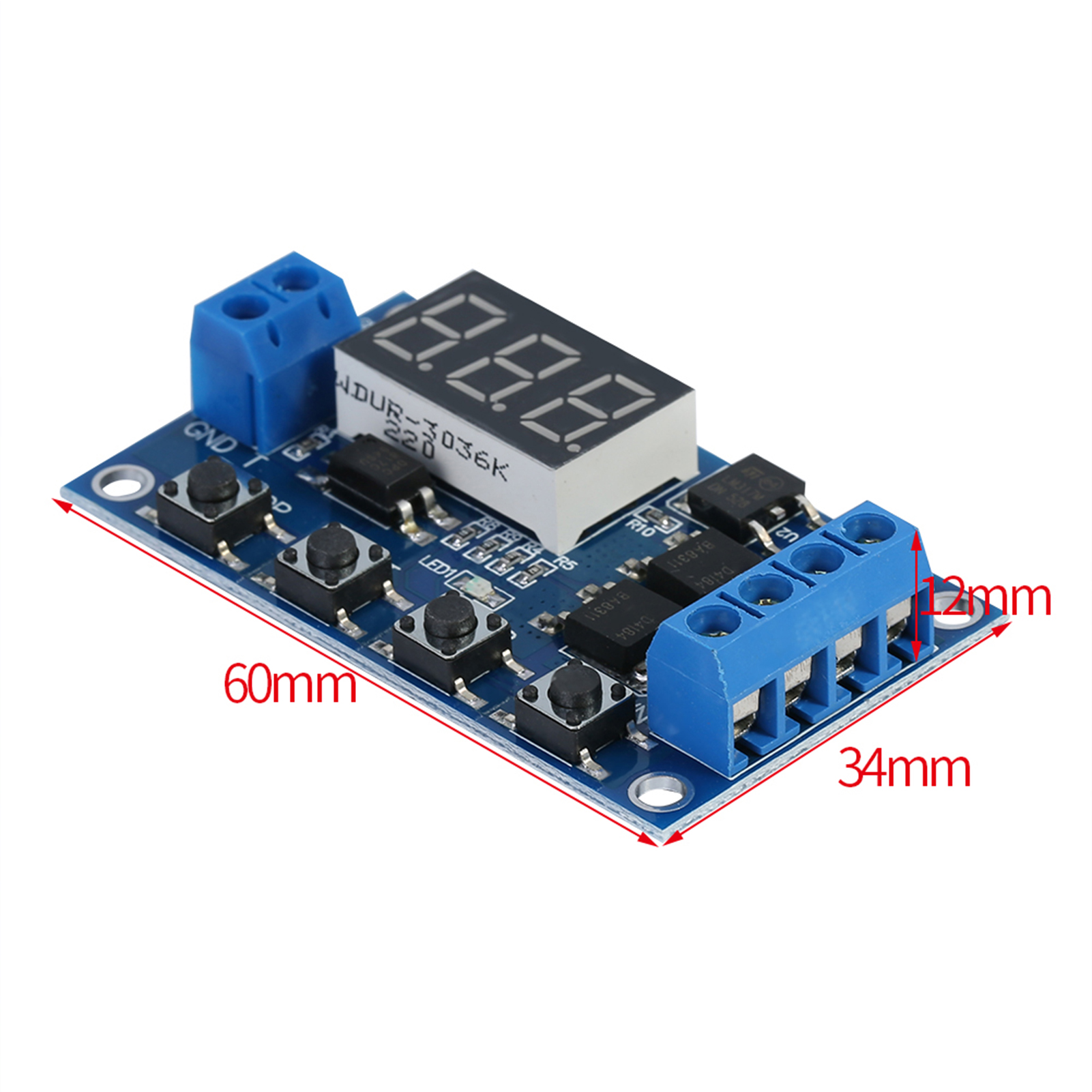 Zeitrelaismodul, Dual-mos 60 34 12 Mm Dc 5v 36v Zur Steuerung Von Motorleuchten.
