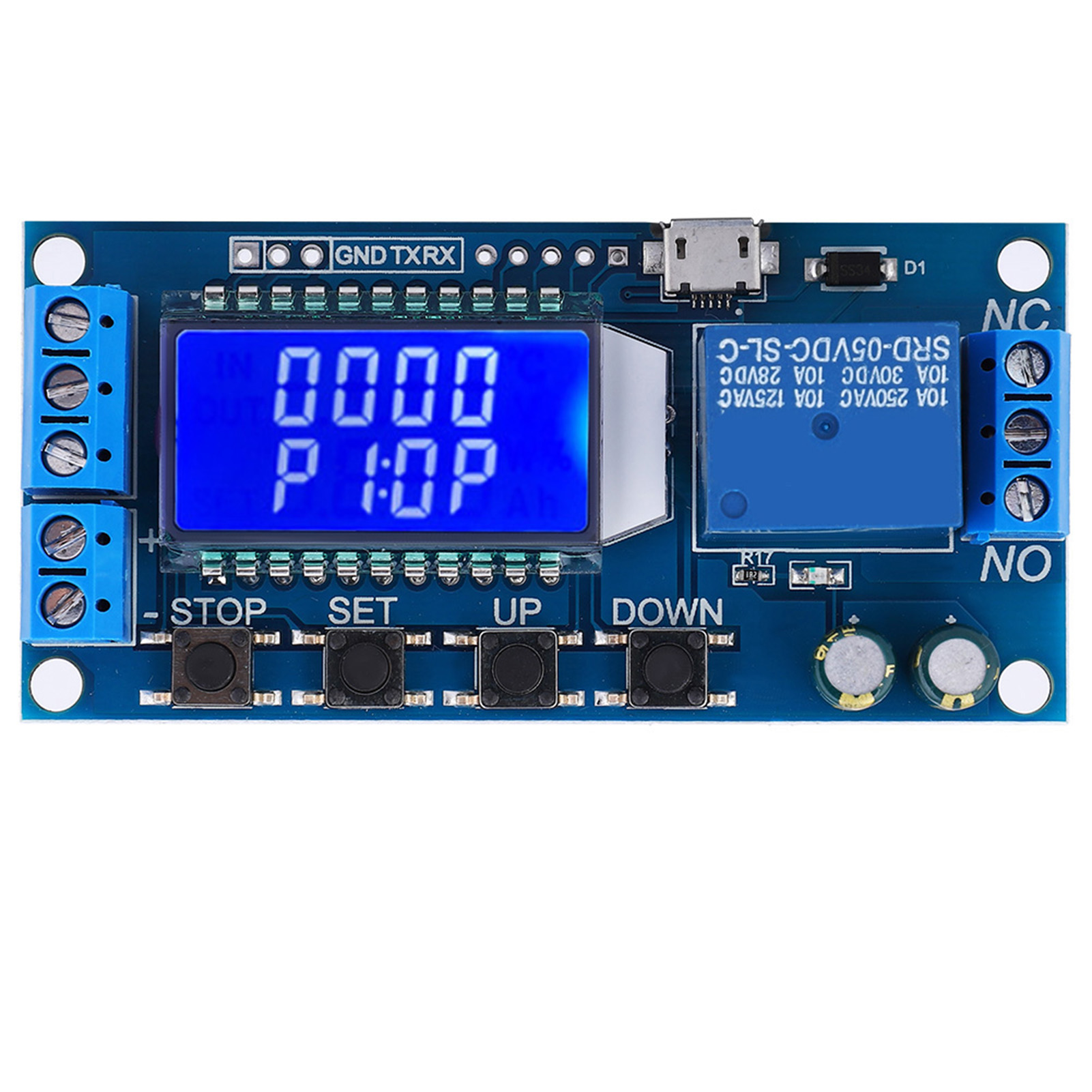 5v 12v 24v Zeitverzögerungsrelaismodul, 0,01s-9999min Stoppzyklustimer Mit Lcd-bildschirm.