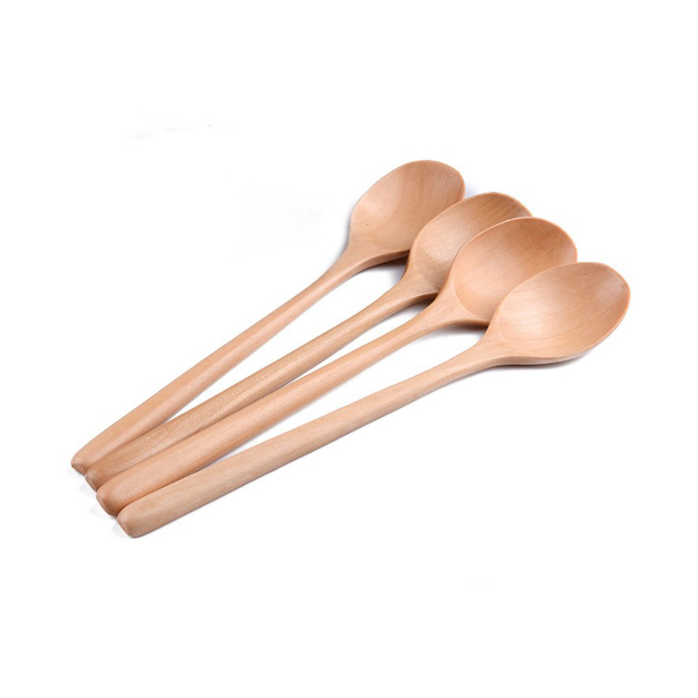 4 Kleine Holzlöffel Mit Langen Griffen Für Honig, Ideal Zum Kochen, Servieren Von Milch, Suppe, Kaffee, Tee Und Zucker.