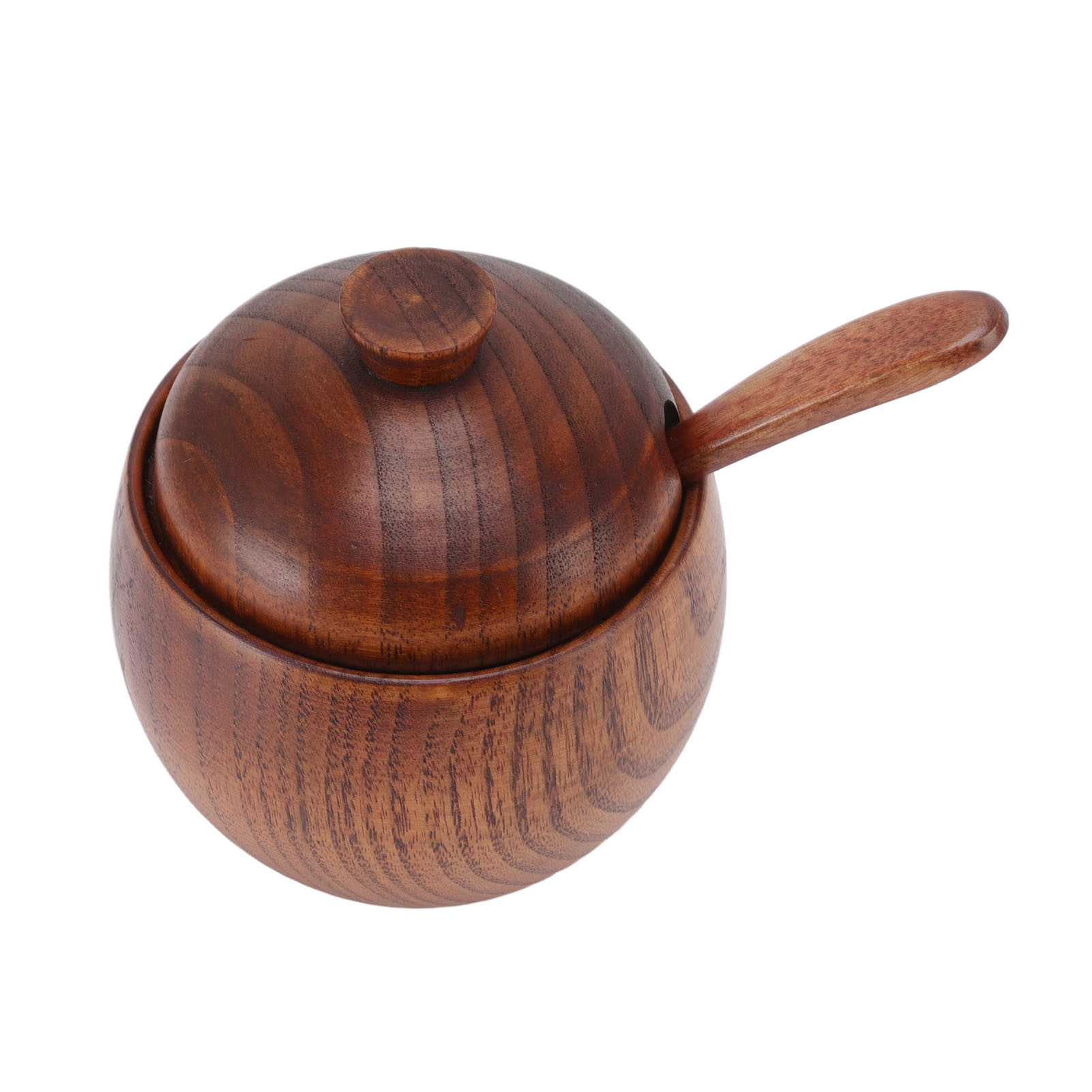 Gewürzdose Aus Holz, Zuckerdose, Salzstreuer, Gewürzbehälter Mit Löffeldeckel, Küchenutensil