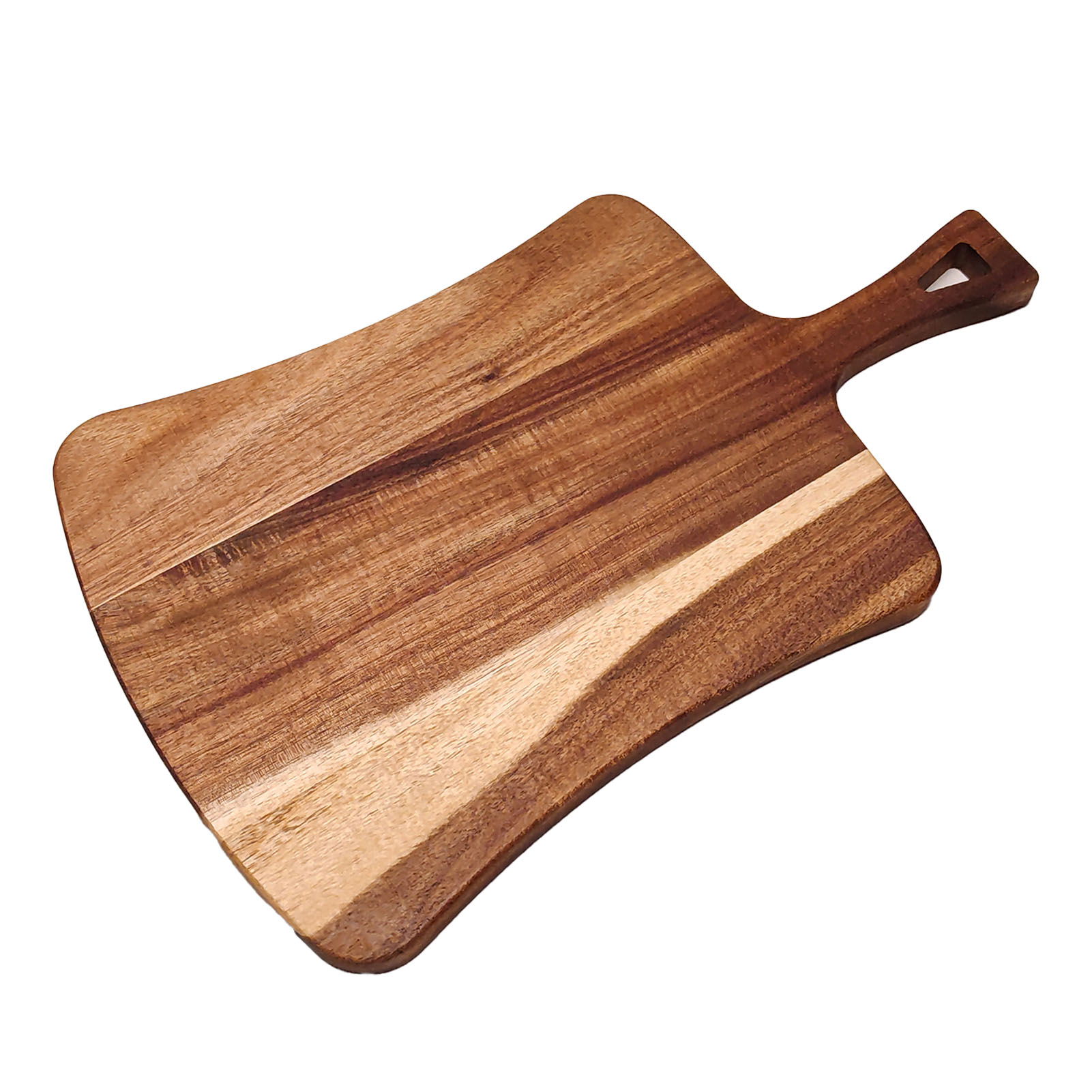 Schneidebrett Aus Holz Mit Griff, Ideal Zum Servieren Von Aufschnitt, Käse, Brot, Gemüse Und Obst. Maße: 46 X 26 X 1,5 Cm. Unregelmäßige Form.