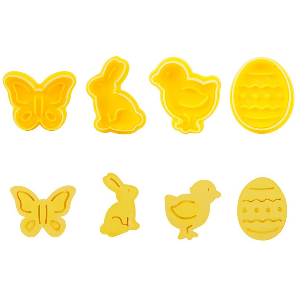 Set Mit 4 Ausstechformen Aus Kunststoff In Form Eines Schmetterlings, Eines Hasen Und Eines Kükens, Ideal Zum Dekorieren Von Ostereiern. Ausstechformen Für Fondant, Kekse Und Kuchen.