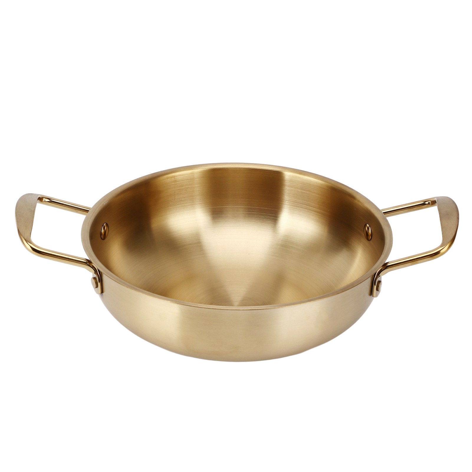Tragbarer Goldener Edelstahl-ramen-topf Für Koreanische Gerichte Zu Hause, 22 Cm / 8,7 Zoll.