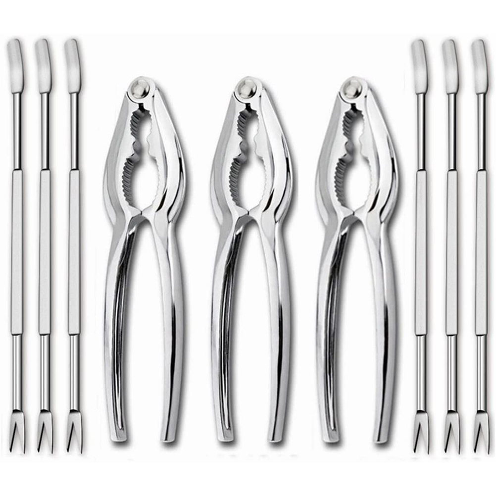 Set Mit 9 Meeresfrüchte-besteckteilen: Krabben- Und Schalentiergabeln. Küchenzubehör.