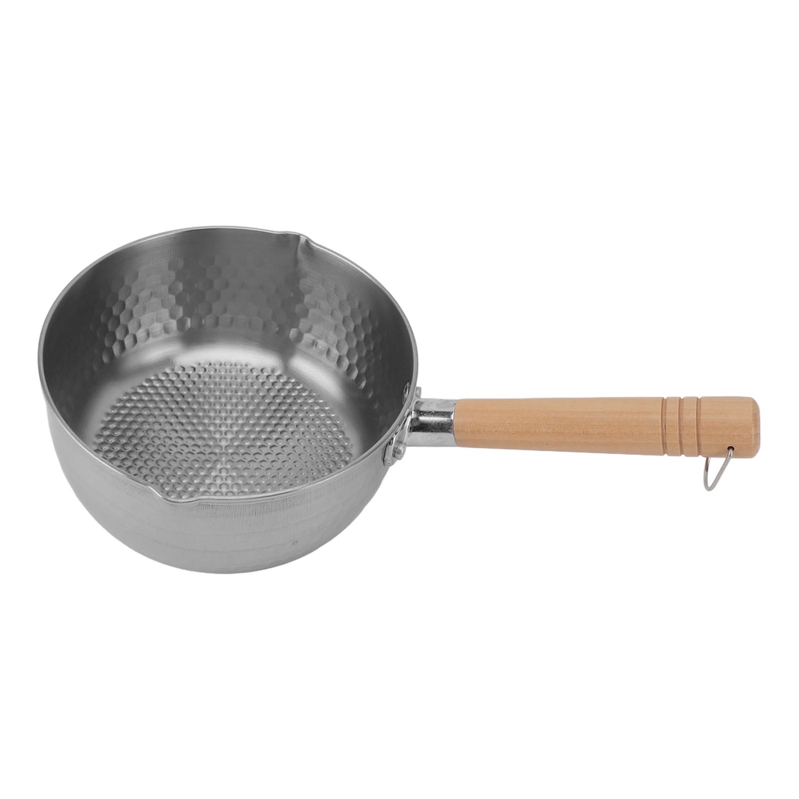 Antihaftbeschichteter Nudeltopf Aus Edelstahl, Multifunktionaler Elektrischer Kochtopf Mit Langem Holzgriff Für Suppen Und Milch, 18 Cm / 7,1 Zoll.