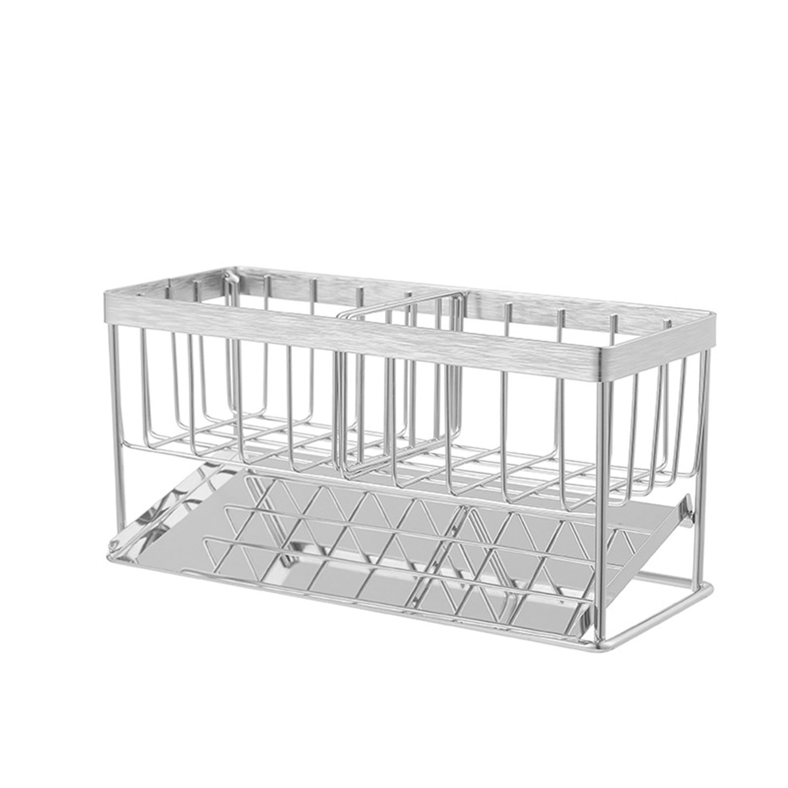 Mehrzweck-spülbeckenschwammhalter Aus Edelstahl, Abtropfgestell Für Die Arbeitsplatte, Küchenorganizer Mit Automatischer Ablage Für Zuhause