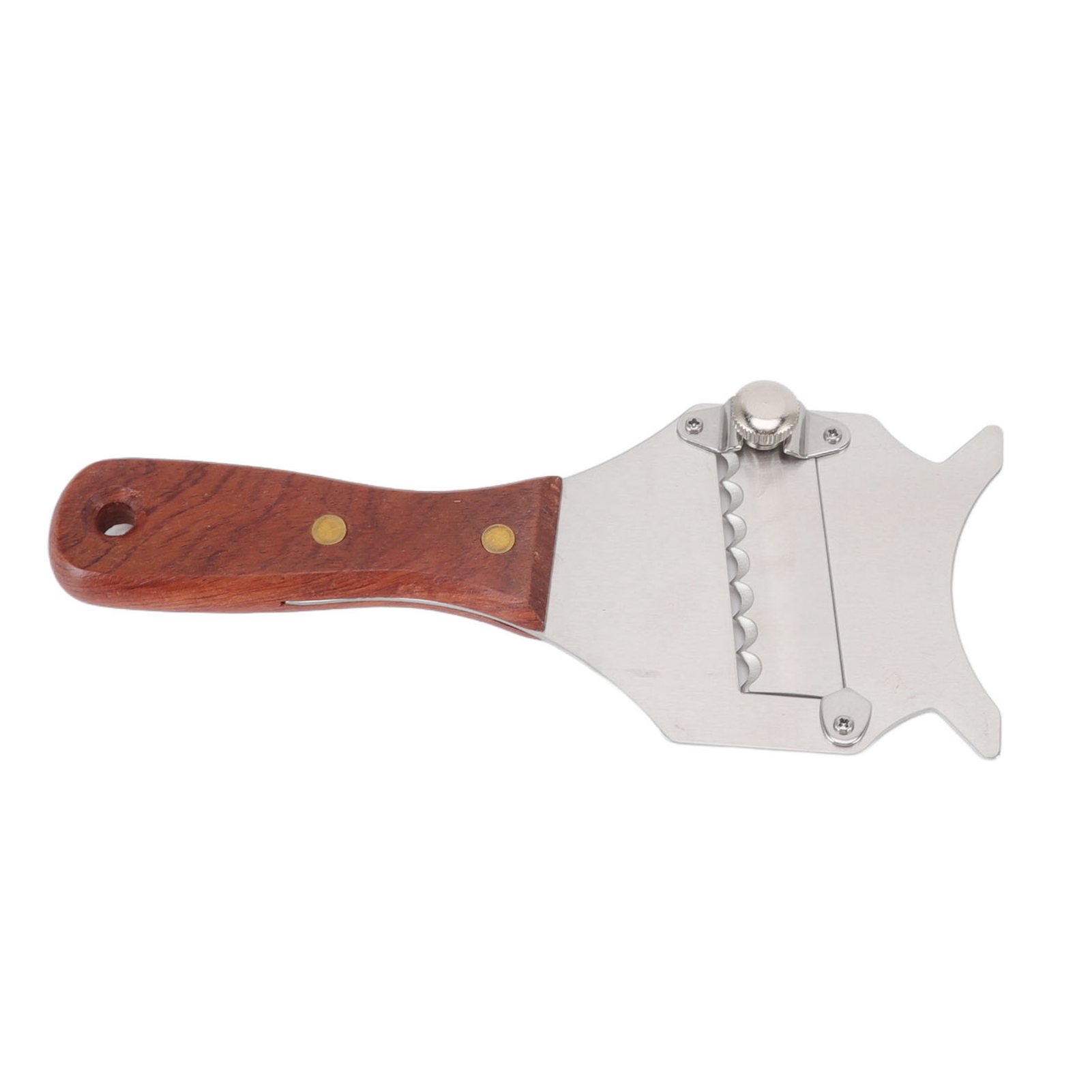 Verstellbare Und Einfach Zu Bedienende Trüffelreibe, Schokoladenschneider Aus Edelstahl Mit Ergonomischem Holzgriff.