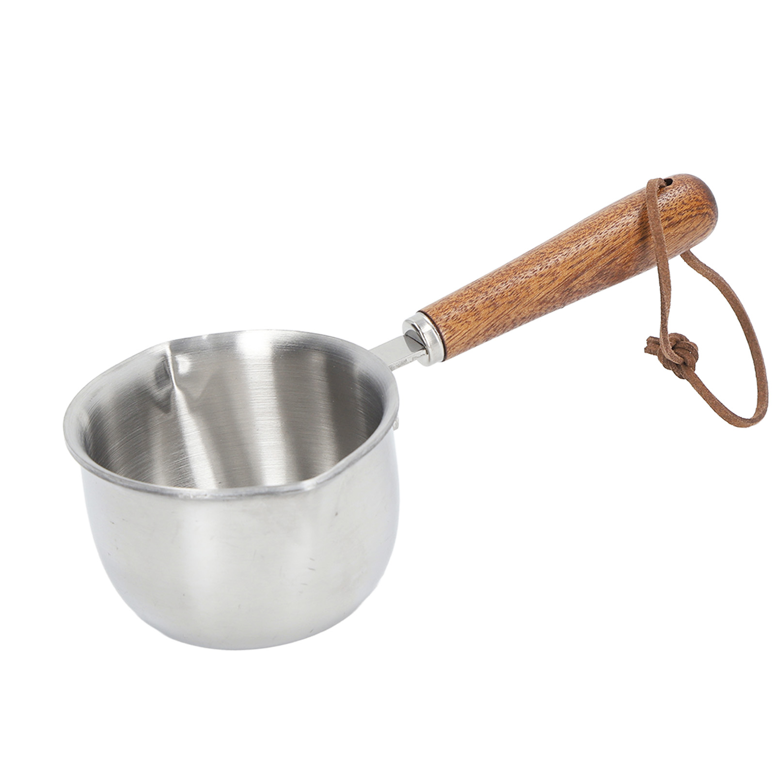 Butterwärmer Aus Edelstahl Mit Holzgriff, 3 Ebenen, Multifunktionaler Topf Zum Schmelzen Von Öl Und Milch, 120 Ml.