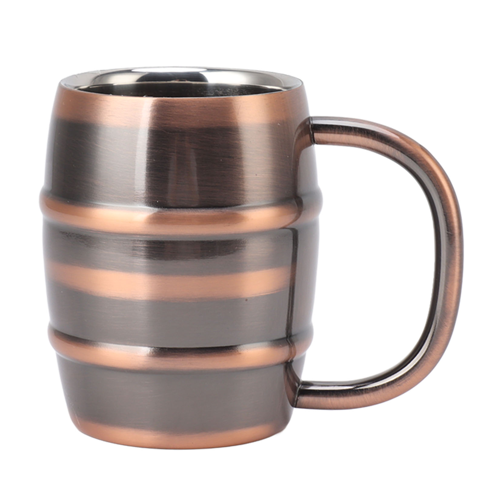 Bierkrug Aus Edelstahl, Doppelwandig Isoliert, Vielseitig, Sicher, Ergonomisch, Für Milchtee Zu Hause, Retro-kupferfarbe