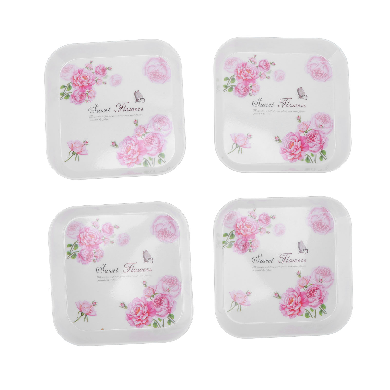 Obstteller, Multifunktionale Dessertschalen Für Zuhause, Schule, Restaurant, Aufbewahrungstablett, Rosa Knochenbrosche, 4 Stück