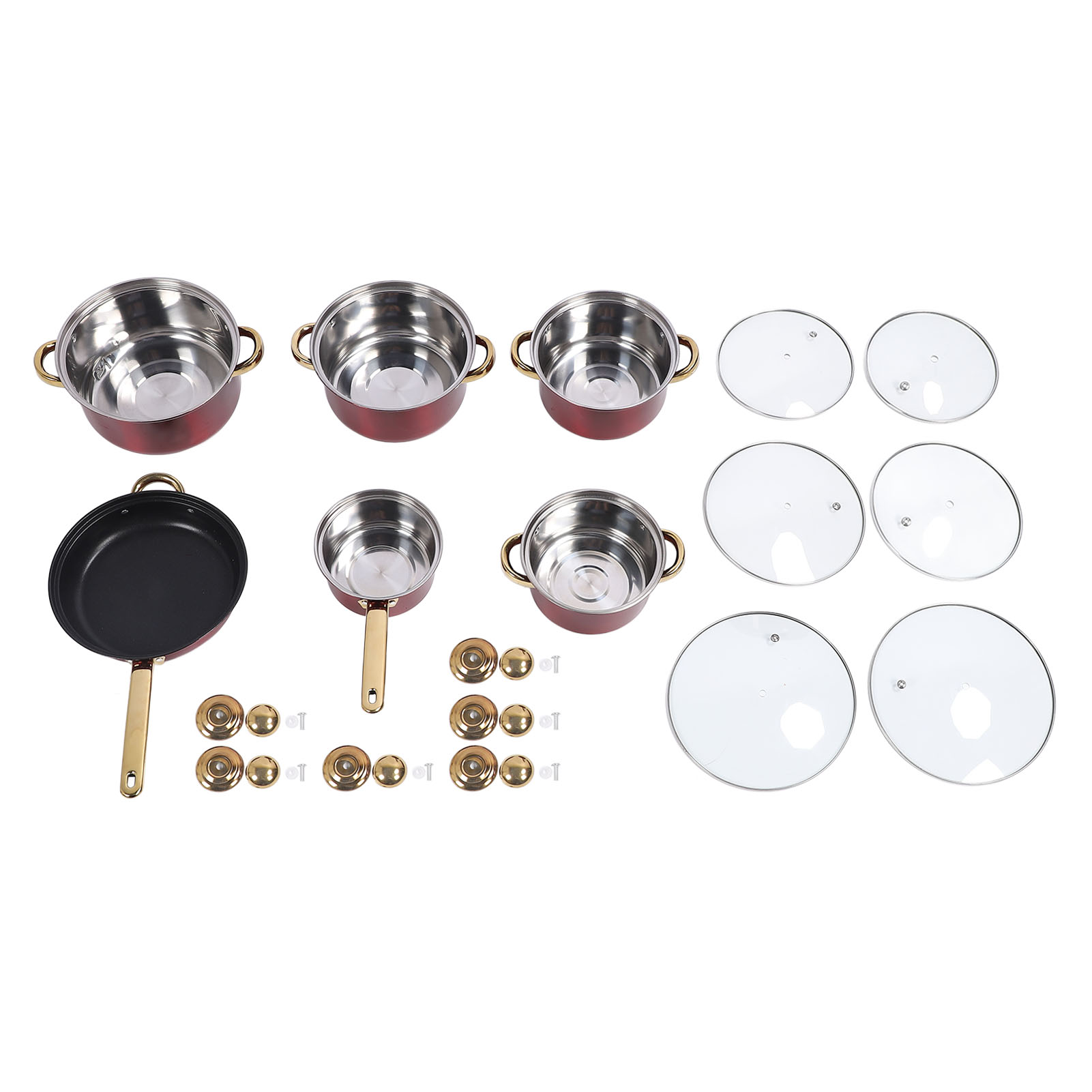 Set Aus Dickwandigen Edelstahl-kochtöpfen, Multifunktionstöpfen, Milchtöpfen Und Kochtopf.