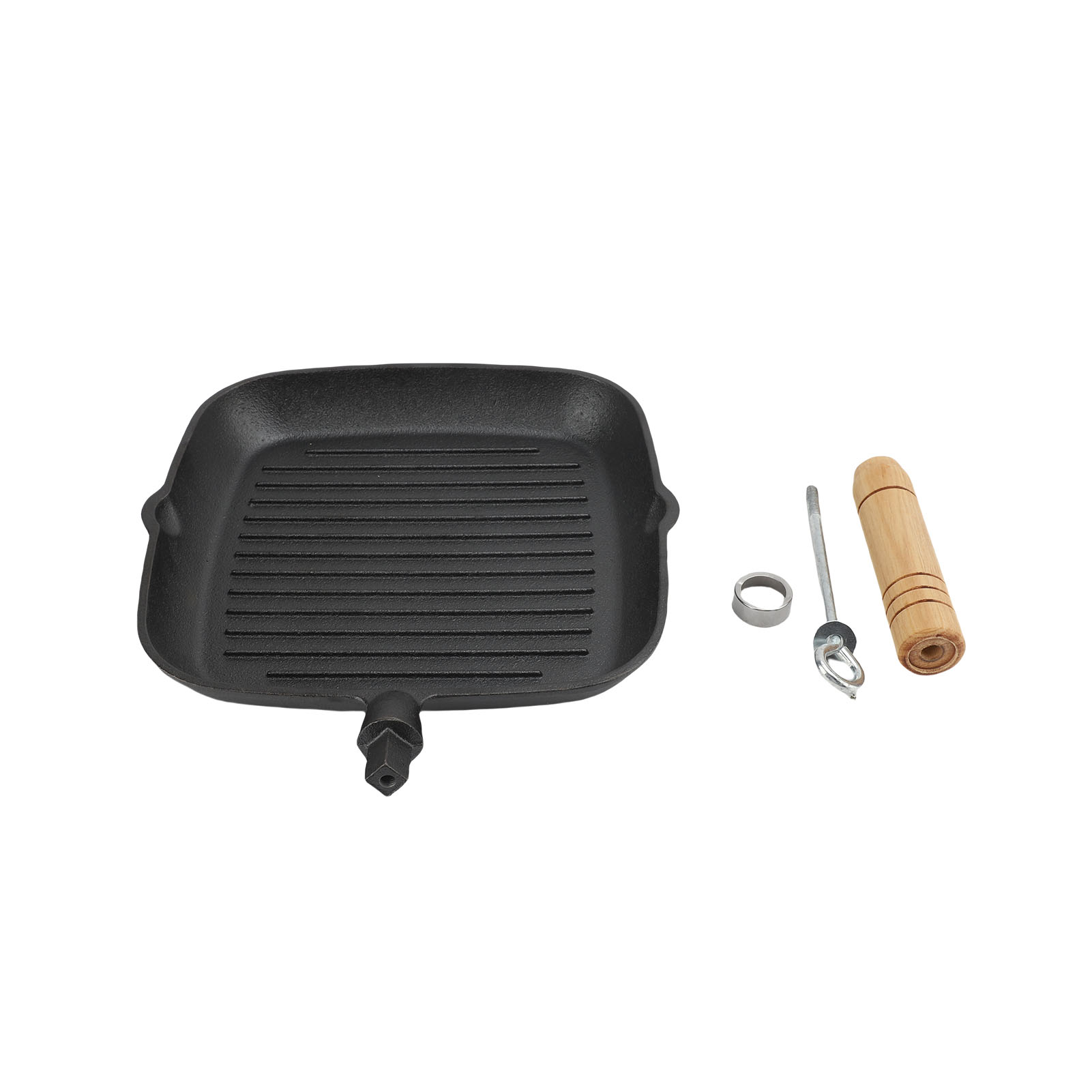 Antihaftbeschichtete Gusseisenpfanne Mit Rillen Zum Braten Von Fleisch, Ideal Für Zuhause, Küche Und Gäste.