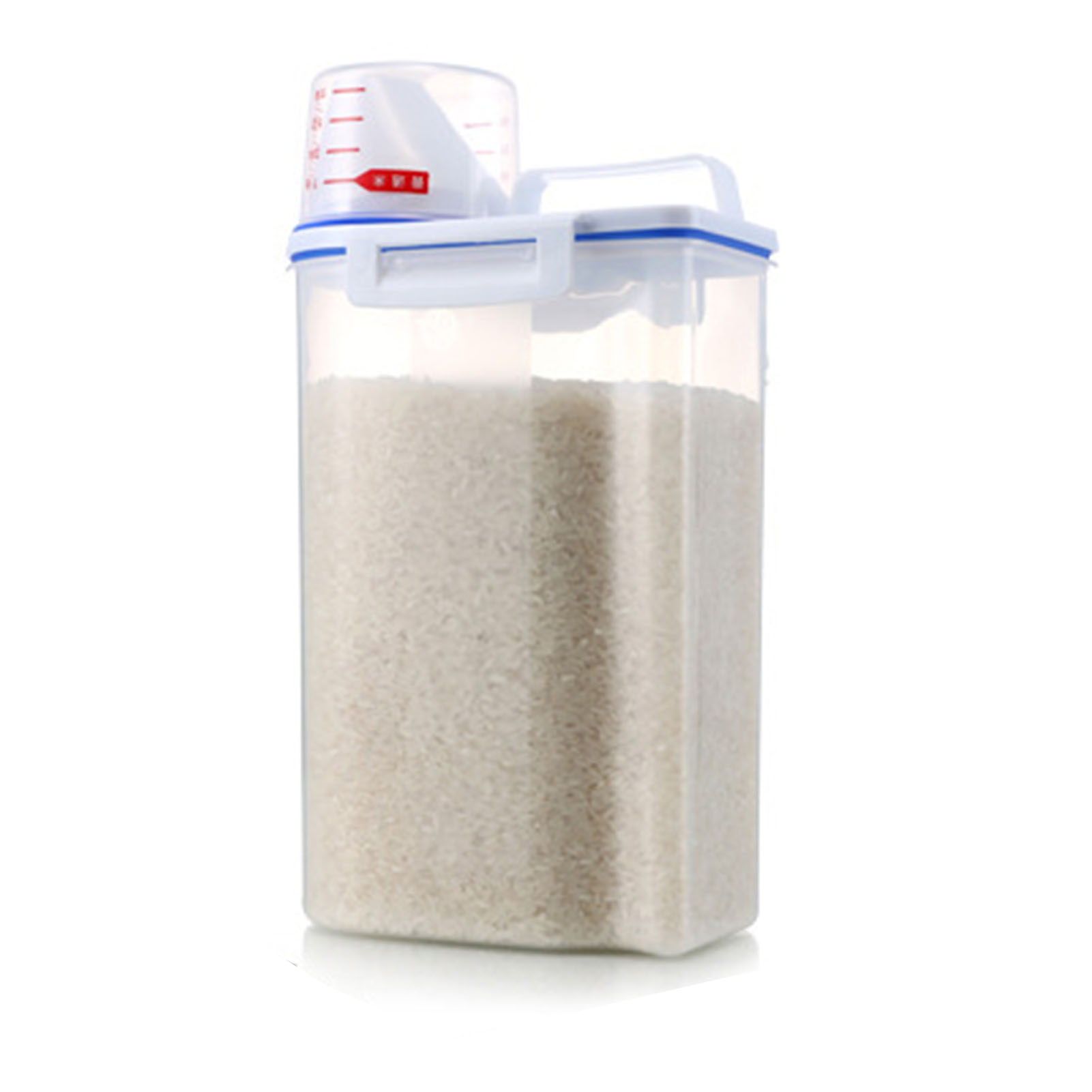 Reisaufbewahrungsbehälter, 2 Kg Fassungsvermögen, Bpa-freier, Luftdichter Behälter Für Getreide Mit Messbecherdeckel Für Müsli, Mehl Und Nüsse