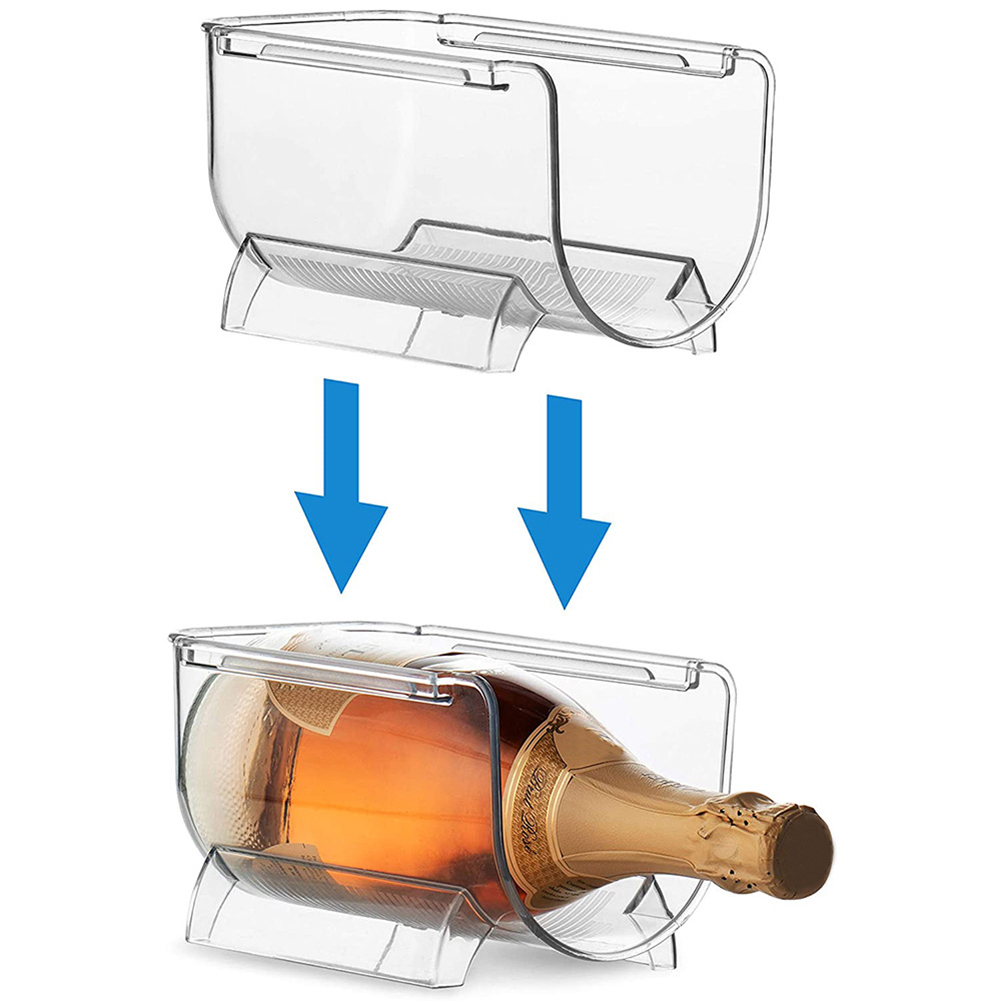 Stapelbare, Transparente Weinflaschenhalter Aus Kunststoff Für Küchenarbeitsplatten, Speisekammer Und Kühlschrank.