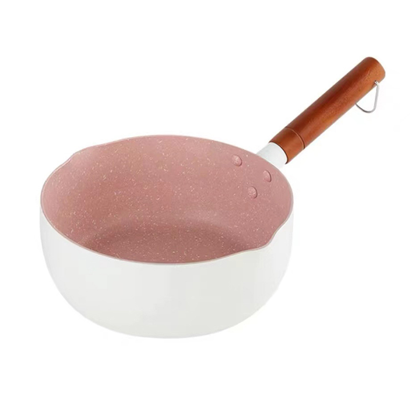 Japanischer Antihaft-kochtopf Für Milchnudelsuppe, Soßen Und Babynahrung, Weiß, 18 Cm.