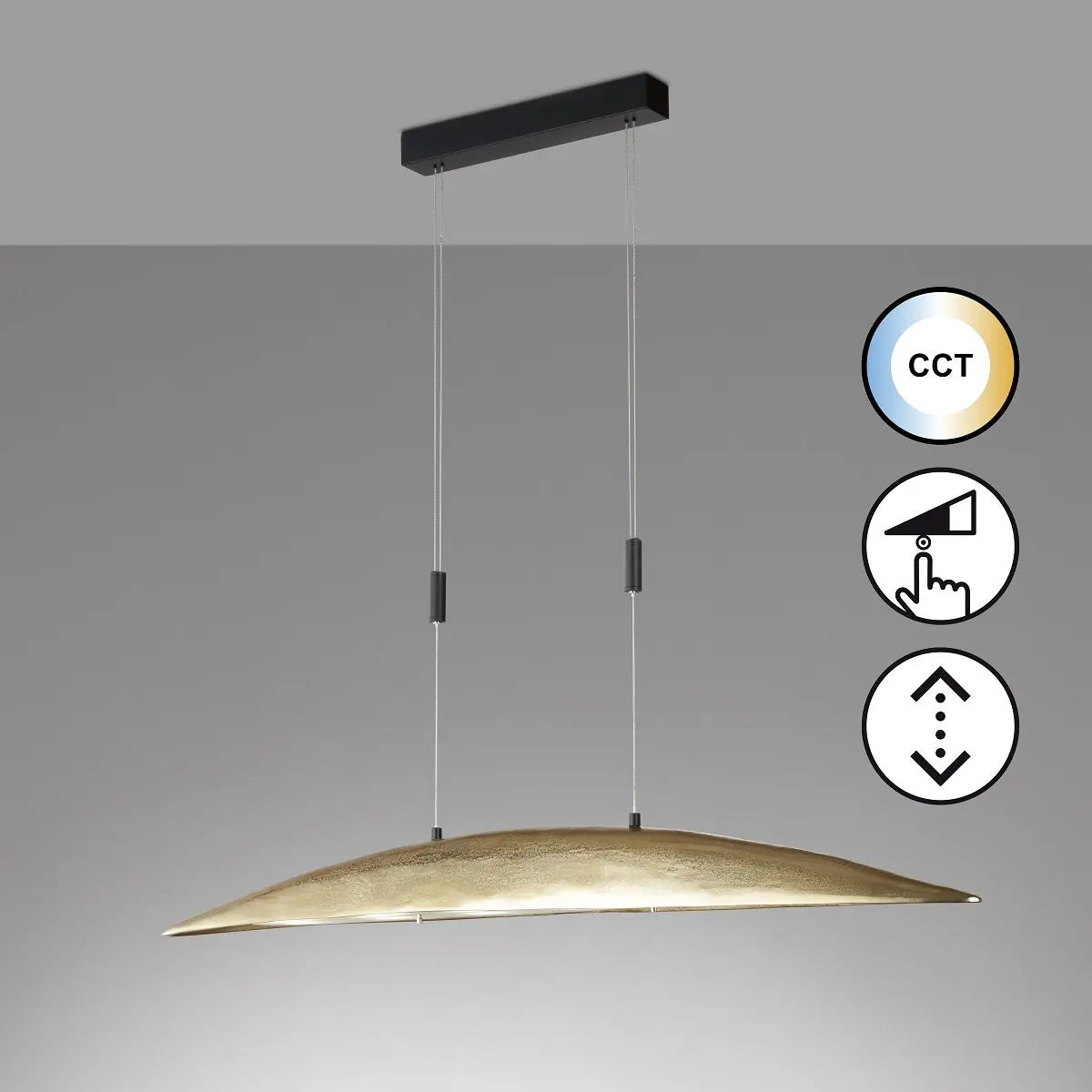 [gebraucht] B-ware Fischer & Honsel Hängeleuchte Pendelleuchte Led Leuchte Colmar Gold Antik 131 Cm