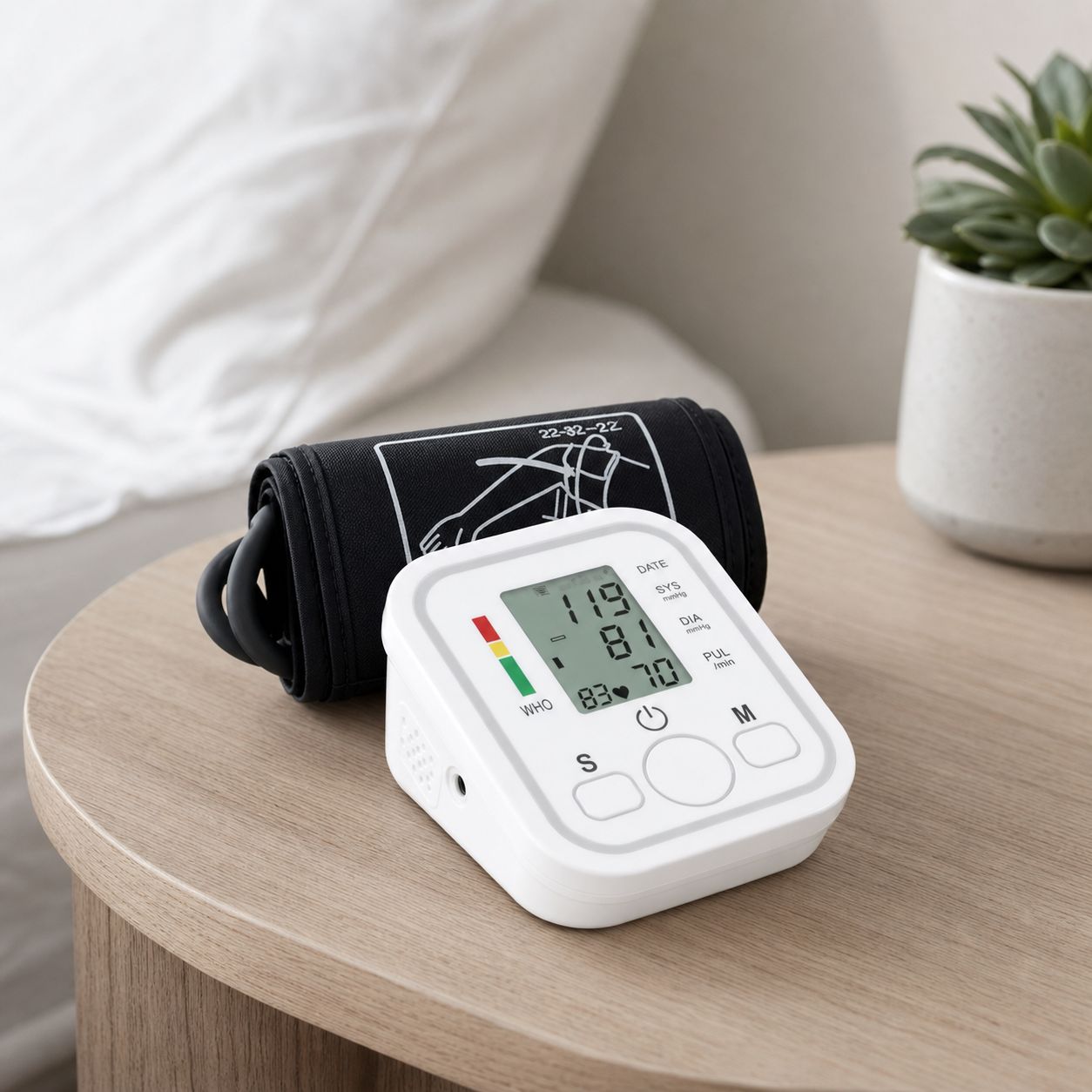 Elektronisches Oberarm-blutdruckmessgerät ±3 Mmhg Manschette 22–36 Cm Lcd-display Für Den Heimgebrauch