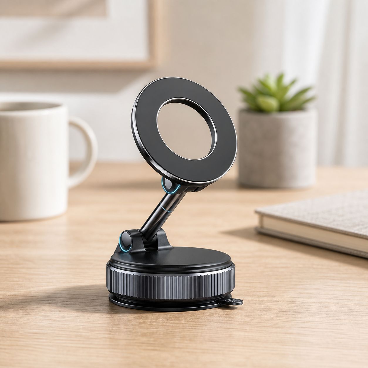 360° Drehbarer, Faltbarer Magnetischer Handyhalter Mit Glatter, Elastischer Basis Für Auto Oder Büro