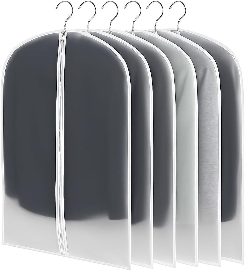 Kleidersäcke, 6er-set (60x100 Cm) - Transparente Und Robuste Kleidersäcke Mit Verstärktem Reißverschluss, Staub- Und Wasserdicht Für Anzüge, Hemden Und Mäntel