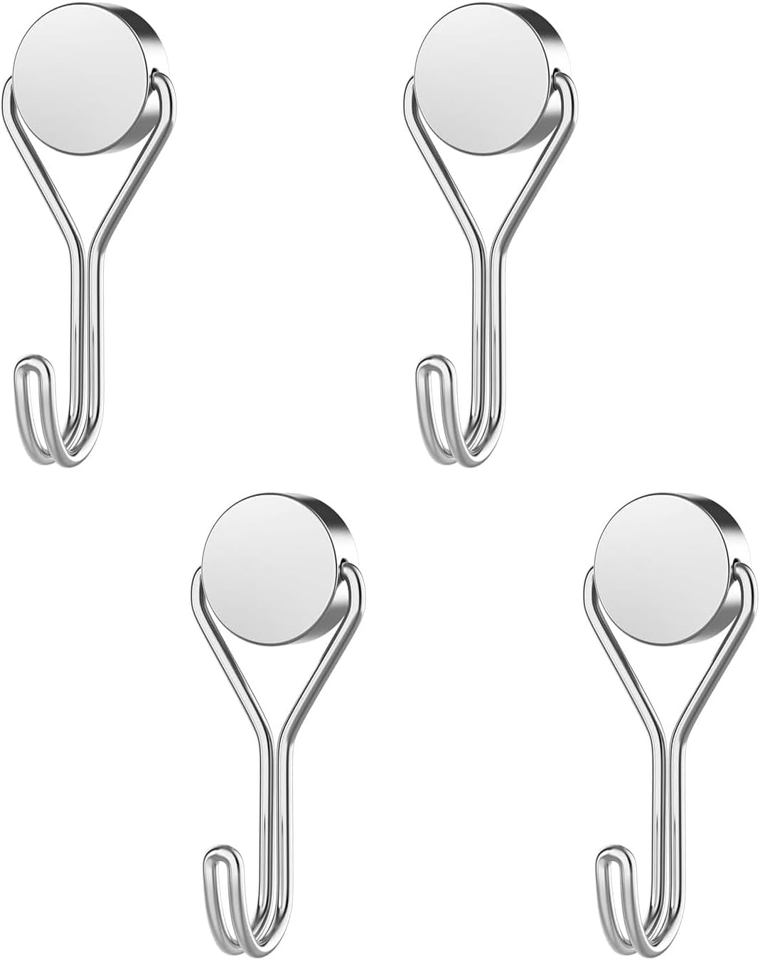 4er-set Extra Starke Magnethaken, 16 Mm Starke Magnethaken, Neodym-haken Für Kühlschrank, Küche, Büro – Silber