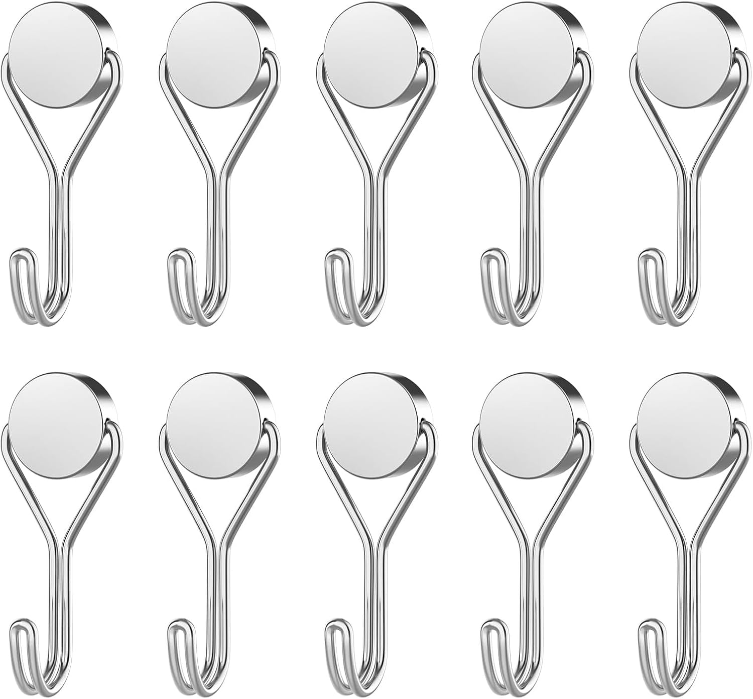 Set Mit 10 Extra Starken Magnethaken, 16 Mm Starke Magnethaken, Neodym-haken Für Kühlschrank, Küche, Büro – Silber