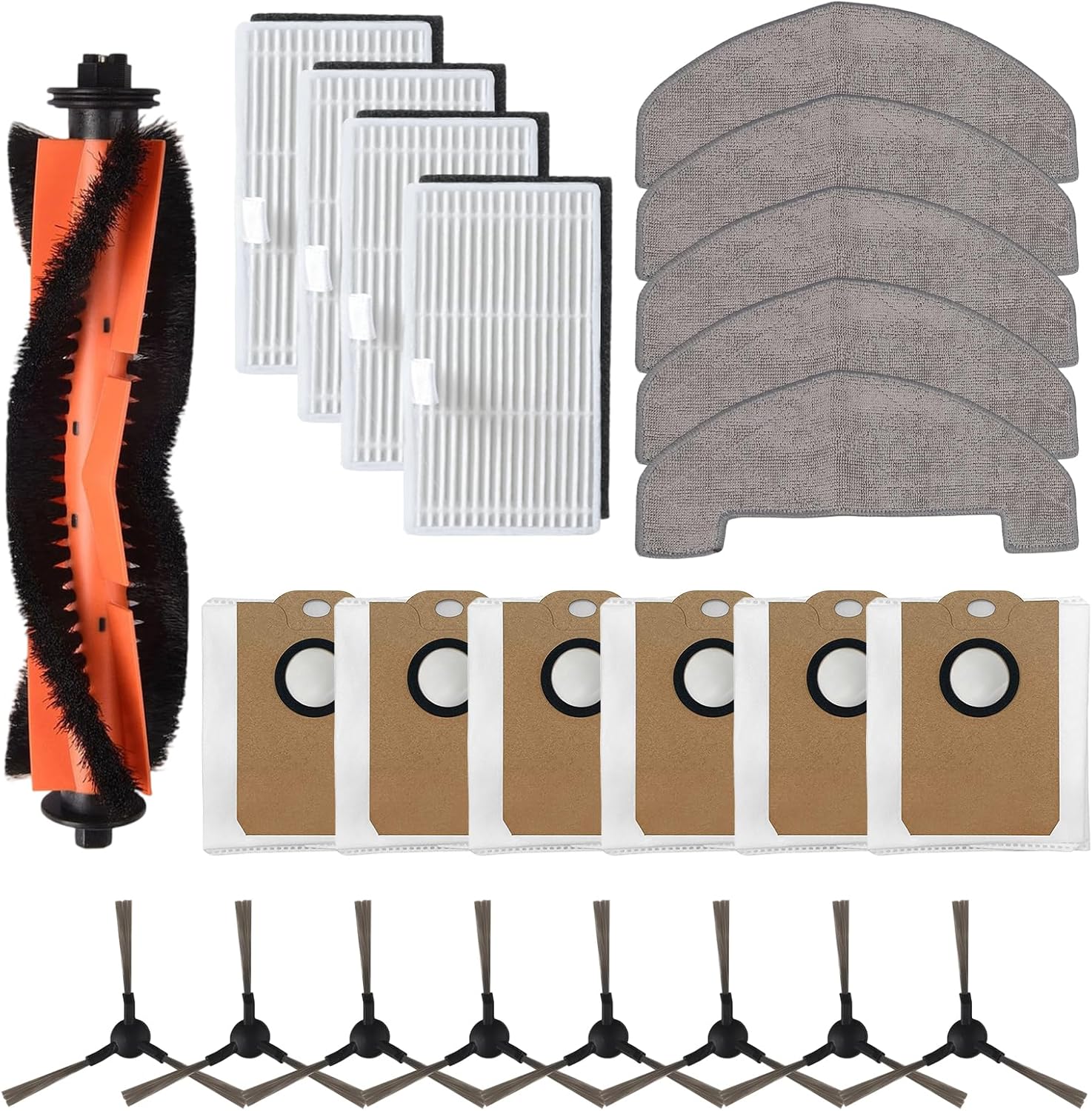 Ersatzteilset Für Staubsauger, Kompatibel Mit Dem Monsga Ms1 Max Saugroboter, Zubehör Für Staubsauger, Kompatibel Mit Dem Monsga Ms1 Max Saugroboter, Hauptbürste, Tuch, Filter