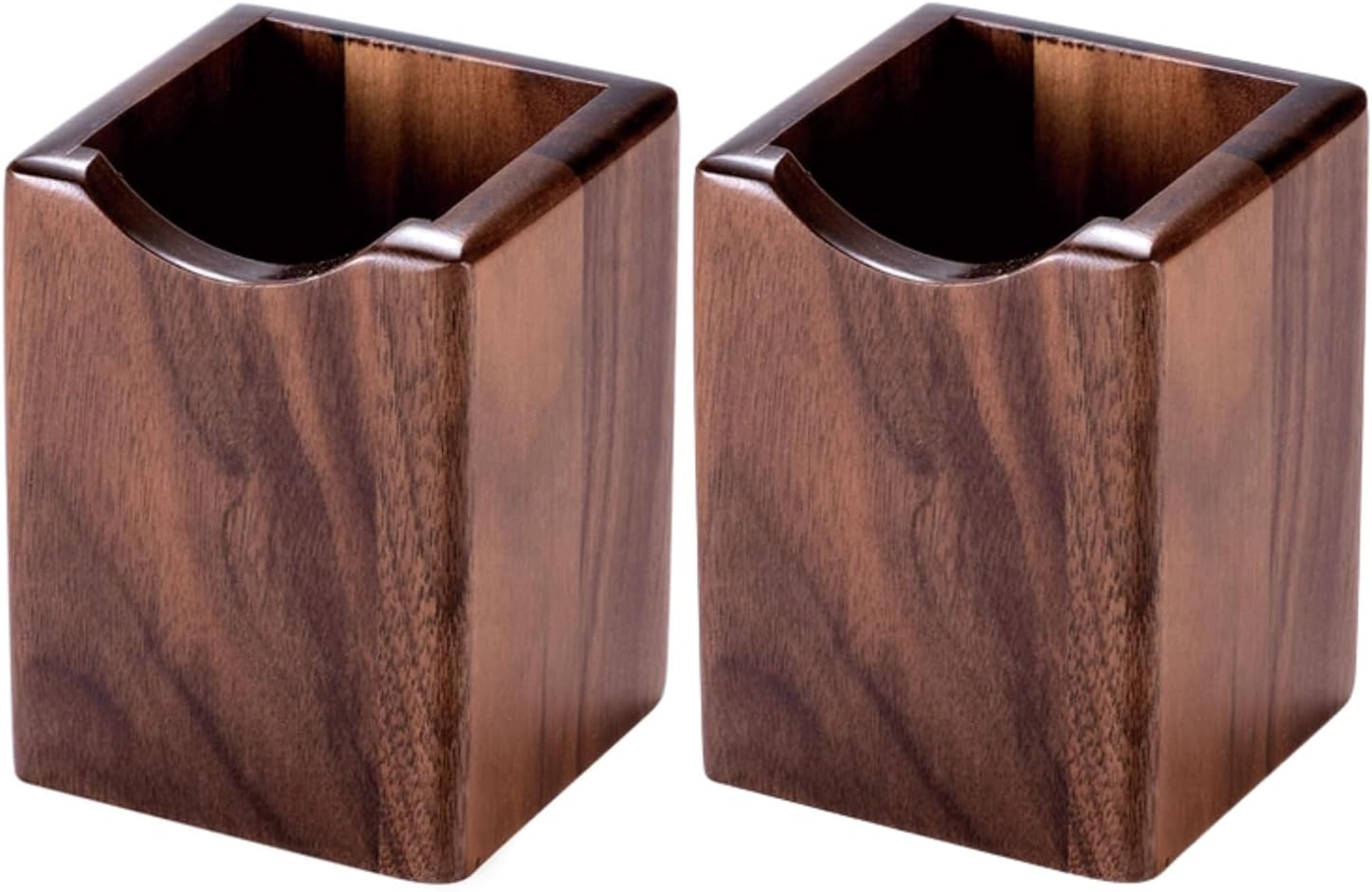 Set Mit 2 Mehrzweck-stiftehaltern Aus Naturholz – Stifteetui – Schreibtisch-aufbewahrungsbox (walnussfarbe)