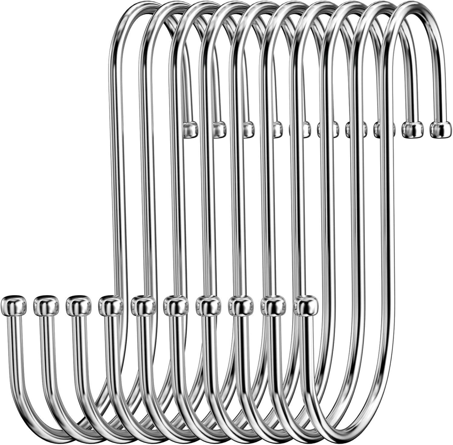 Set Mit 10 Edelstahl-s-haken, Robuste Doppelhaken Aus Metall Zum Aufhängen Von Tassen, Kleidung, Töpfen Und Schüsseln, Geeignet Für Küche, Bad, Garten Und Schrank
