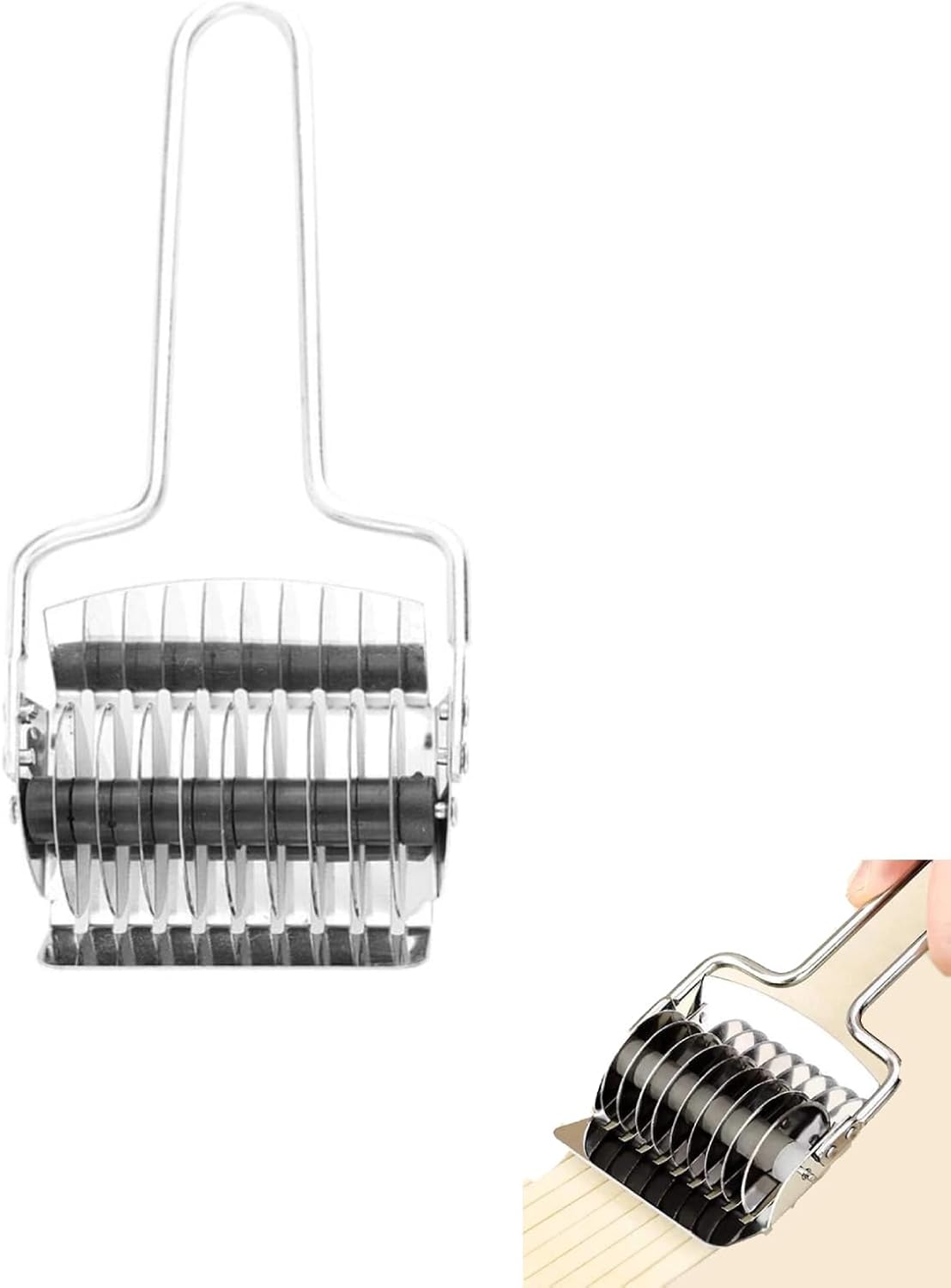 Set Mit 2 Manuellen Nudelmaschinen, Teigrädchen Aus Edelstahl, Nudelteigschneider, Pizzateigschaber, Nudelschneider Für Küchenutensilien