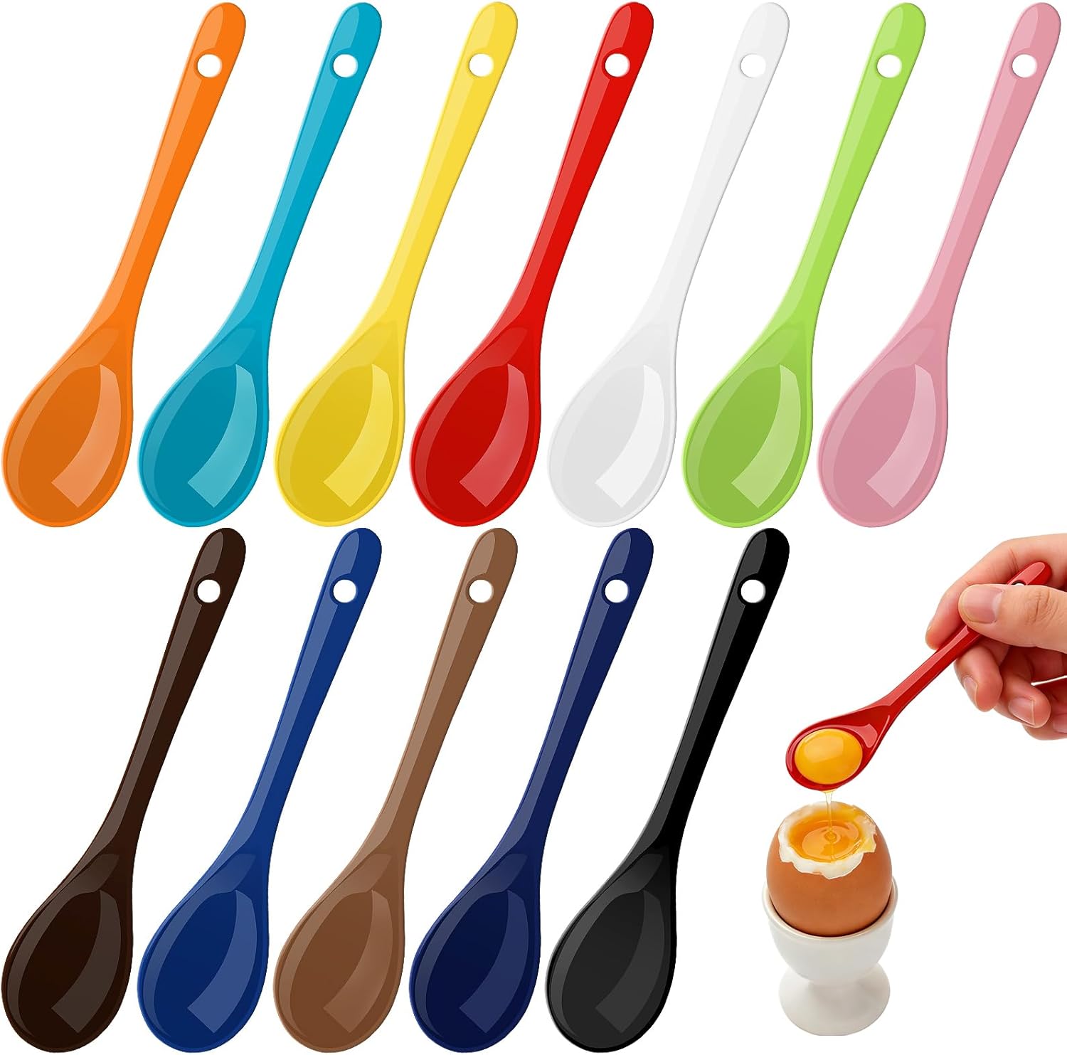 12 Kleine Keramiklöffel, 12 Cm Lange Wiederverwendbare Dessertlöffel, Bunte Kaffeelöffel, Kleine Keramik-teelöffel, Eiscremelöffel Für Tee, Kaffee, Joghurt Und Desserts