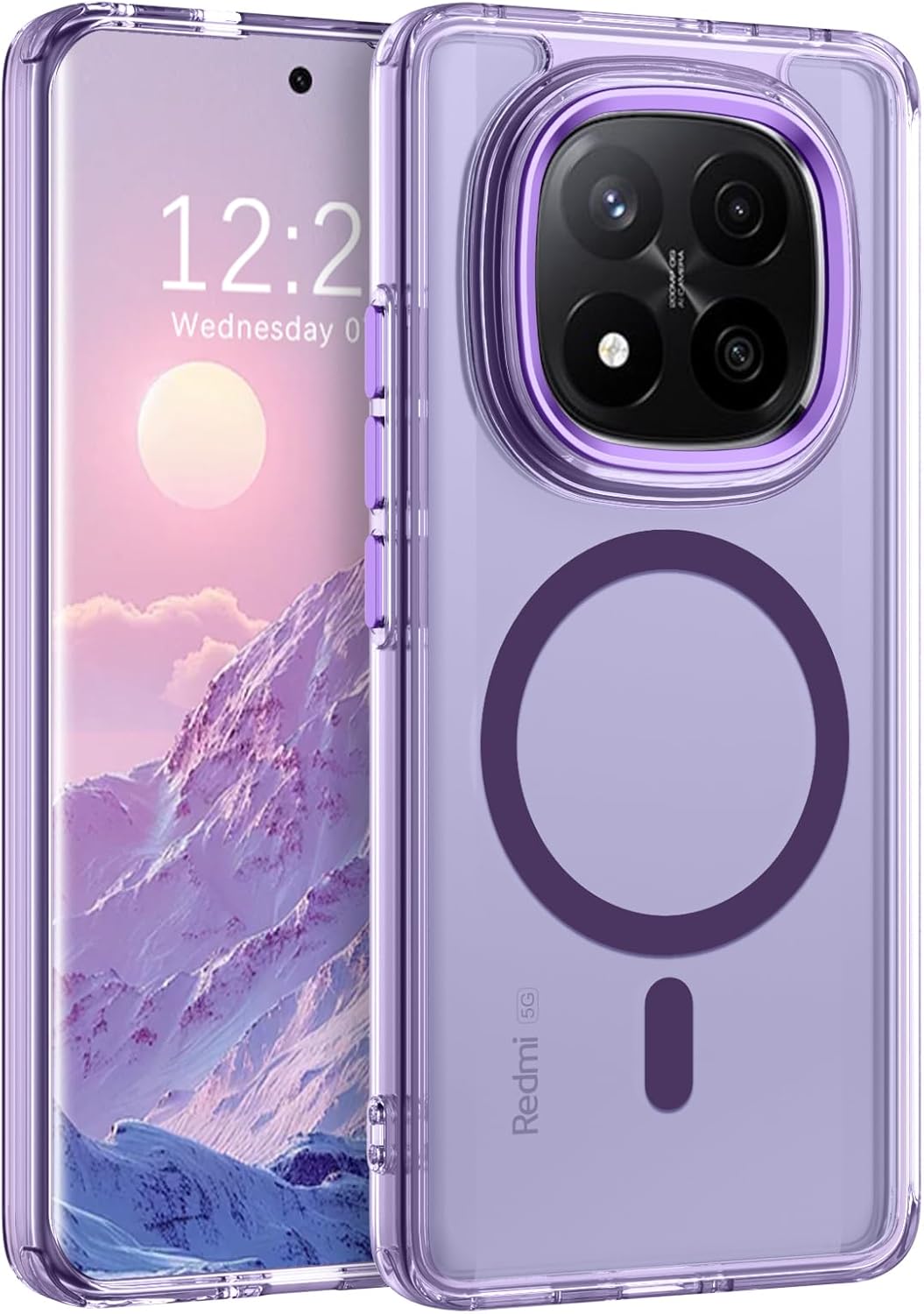Schutzhülle Für Xiaomi Redmi Note 14 Pro+, Magnetisch Kompatibel Mit Magsafe, Kratzfeste Rückseite, Stoßfest Und Vergilbungsbeständig, Transparente Hülle Für Xiaomi Redmi Note 14 Pro Plus, Lila