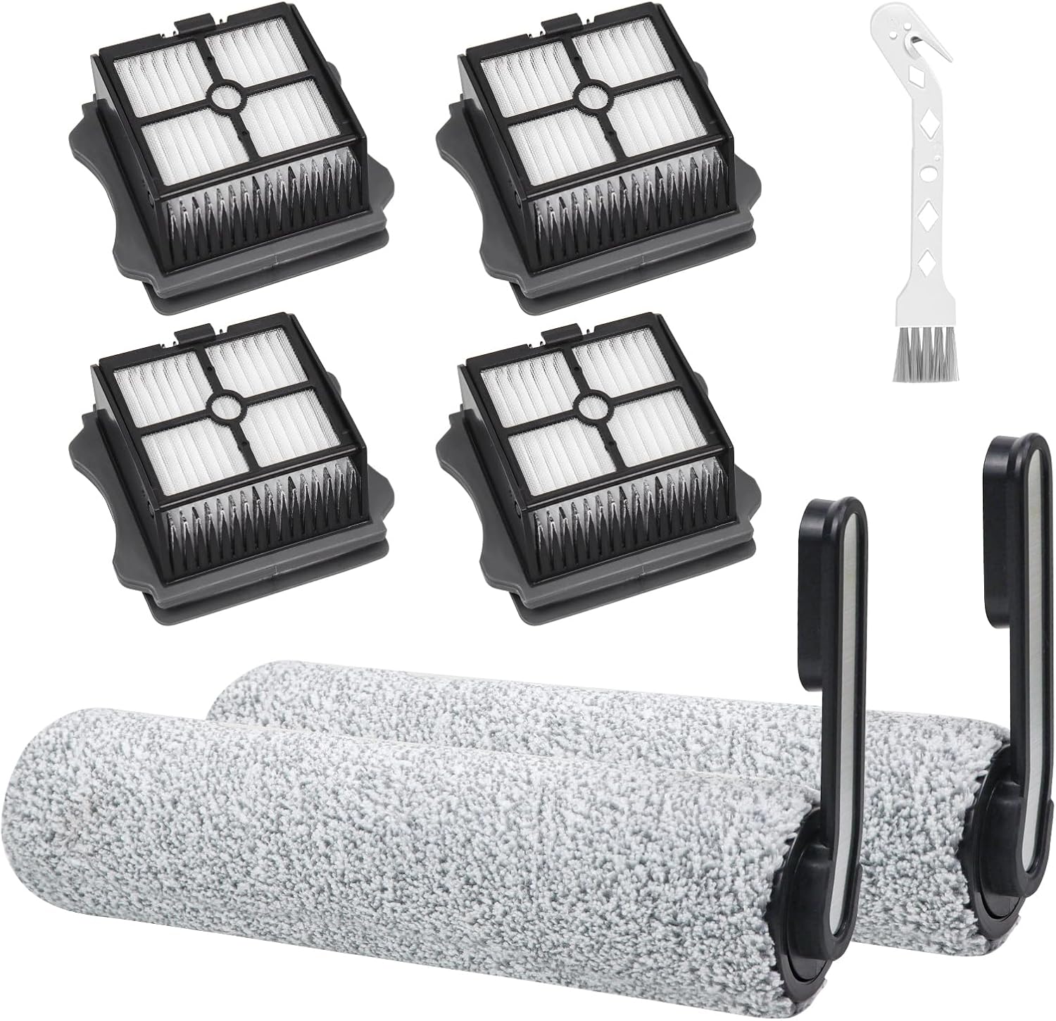 Kompatibel Mit: Tineco Floor One S5 / S5 Pro / S5 Extreme Nass- Und Trockensauger Zubehörset — 7-teiliges Set (2 Bürstenwalzen + 4 Ersatzfilter + 1 Reinigungsbürste)