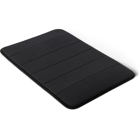 Rutschfeste Badematte Aus Memory-schaum, Ultraweiche Duschmatte, Saugfähig, Schnelltrocknend, Maschinenwaschbar, 43 X 61 Cm, Schwarz
