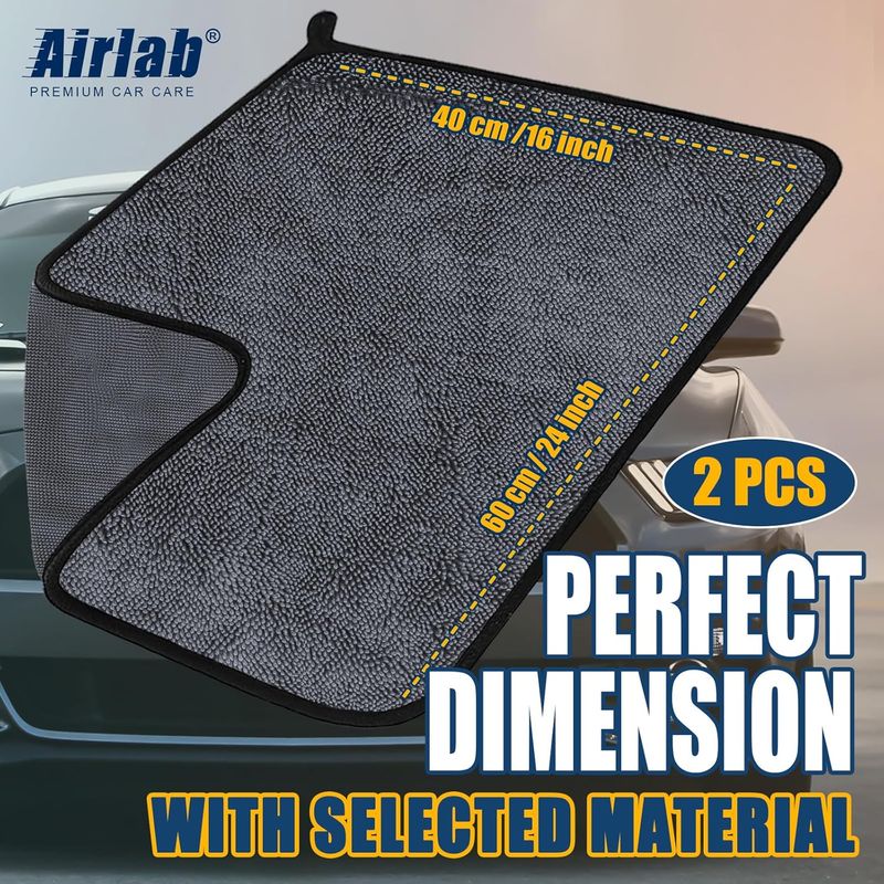2xl Mikrofaser-autotrockentuch 60 X 40 Cm, 600 G/m², Super Saugfähig, Kratzfest, Poliertuch Für Autos, Motorräder, Fenster Und Badezimmer Professionelles Reinigungstuch