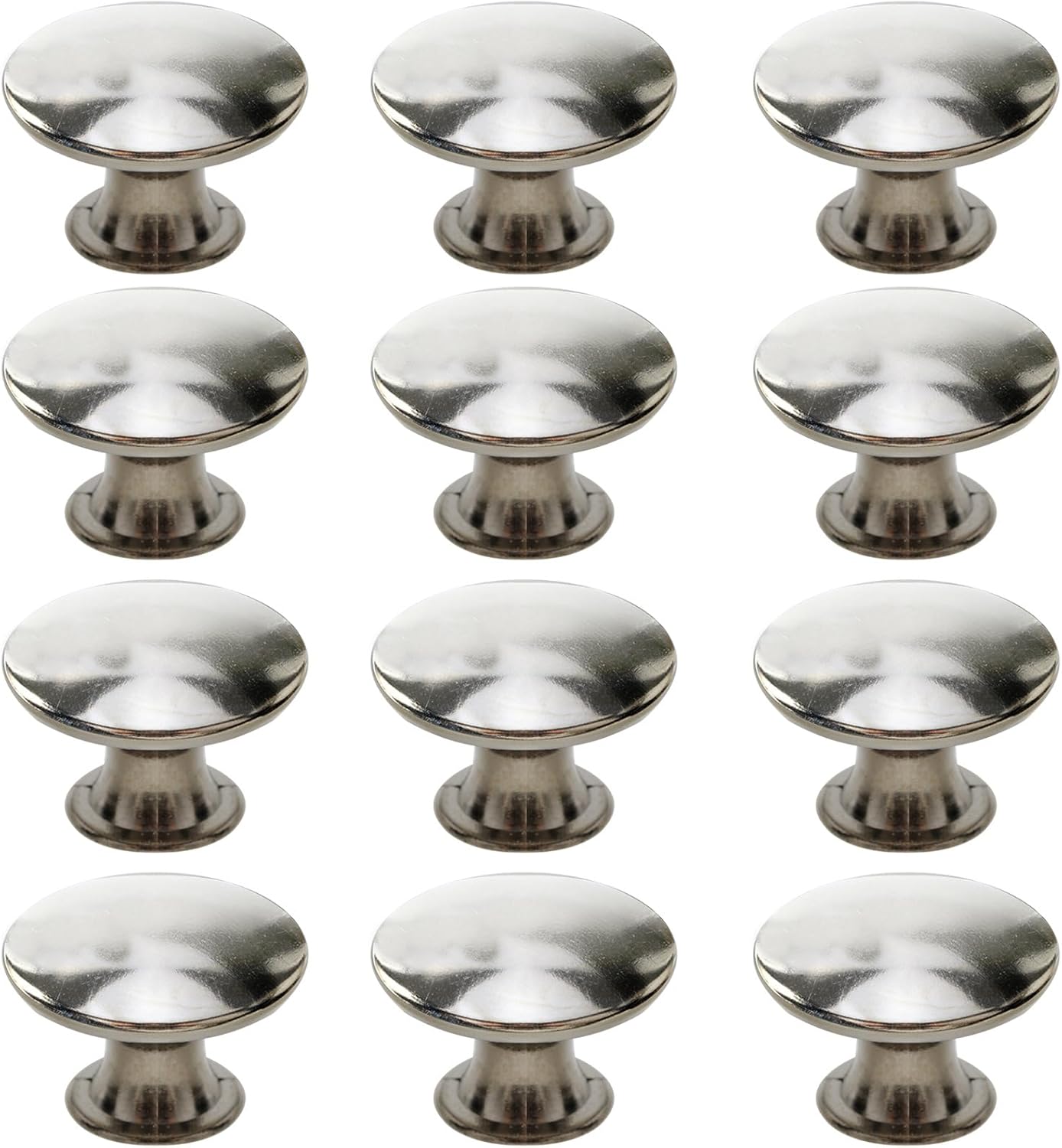 12 Küchenschrankknöpfe, Runde Vintage-schubladengriffe, Kleine Metall-türknöpfe Für Badezimmermöbel, 30 X 21 Mm, Silber
