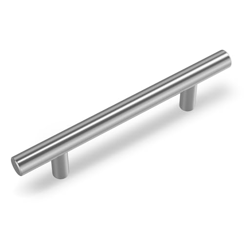 Set Mit 10 Küchenschrankgriffen, 128 Mm Küchengriffe, Silberne Küchengriffe, Möbelgriffe Aus Edelstahl Und Gebürstetem Nickel, 128 Mm Lochabstand