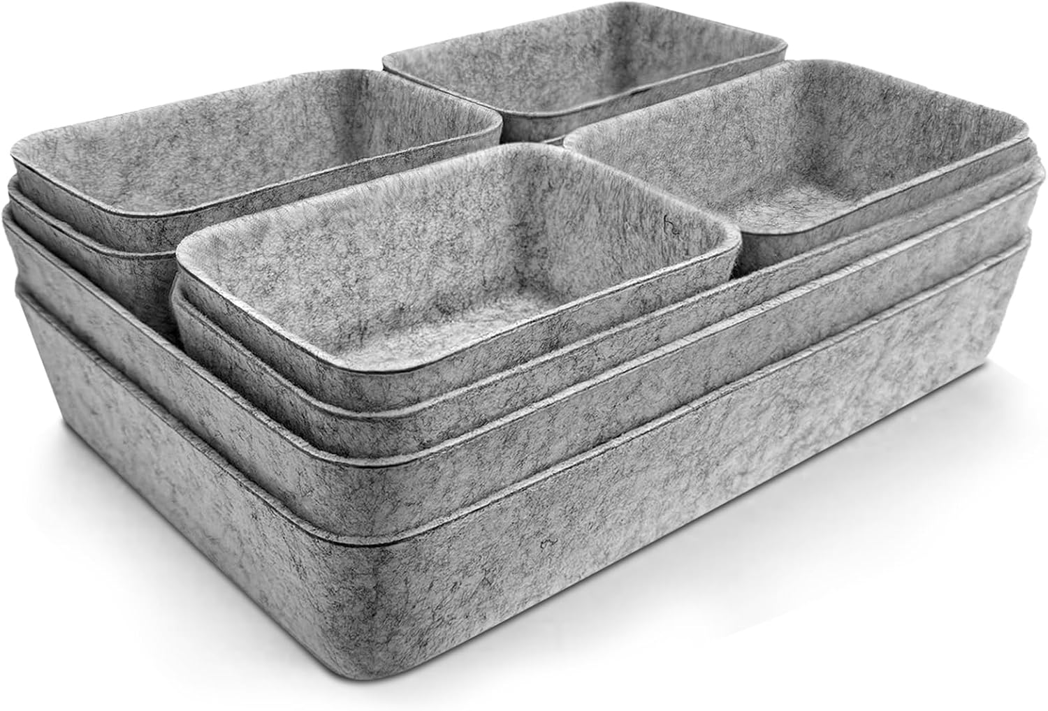 8-teiliger Schubladenorganizer, Umweltfreundlicher Filz-schubladenorganizer, Einteiliger Make-up-organizer, Geeignet Für Schreibtisch, Schminktisch, Kleiderschrank Und Kommode (hellgrau)