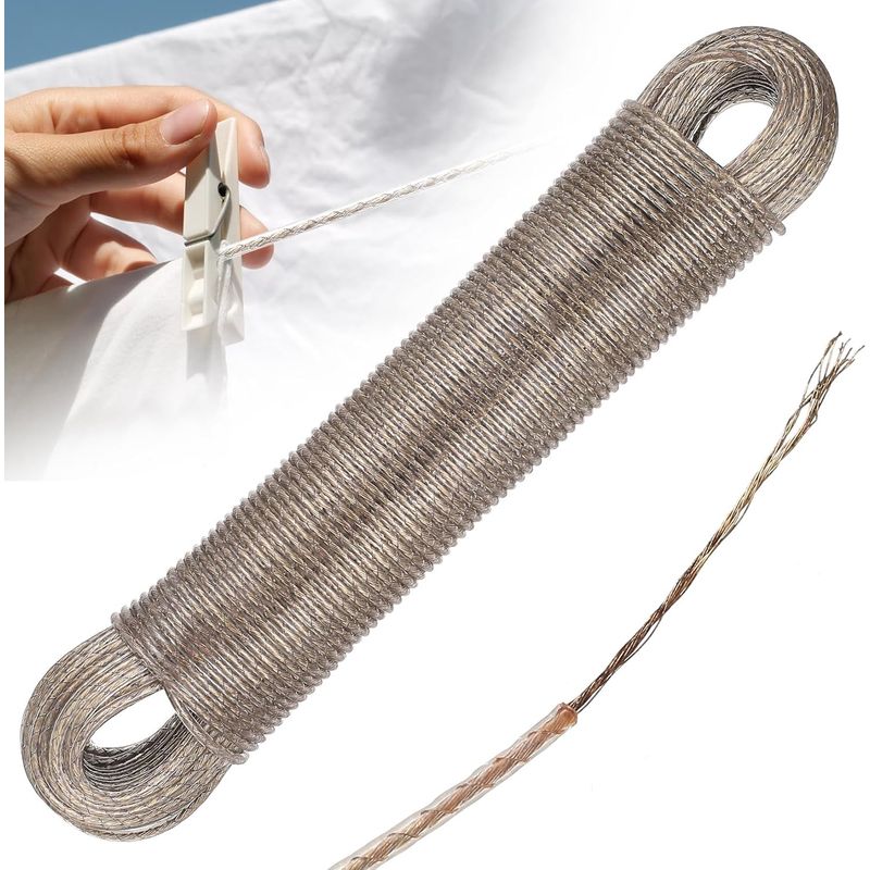 Robuste Outdoor-wäscheleine, 3 Mm X 30 M, Wäscheständer, Wasserdichte Wäscheleine Mit Stahlkern, Für Garten, Reisen Und Andere Anlässe