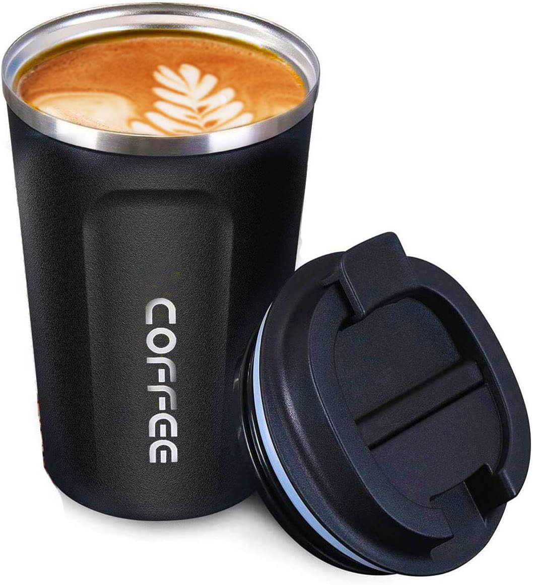 Isolierbecher, Kaffee-/teetasse, Doppelwandiger Edelstahl-reisebecher, Hält Heiß- Und Kaltgetränke, 380 Ml