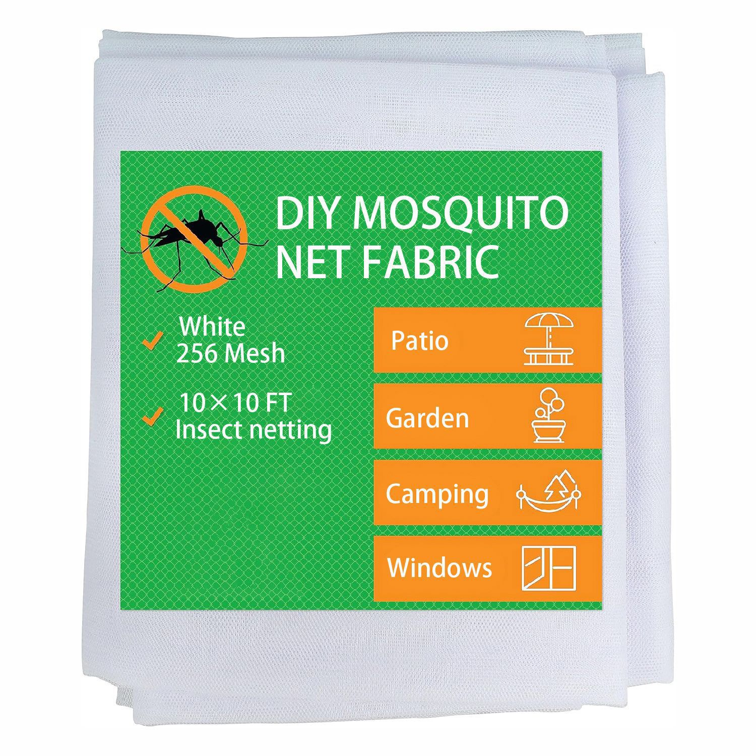 Weißes Moskitonetz 3x3 Meter Insektenschutz Für Garten, Terrasse, Außenbereich & Fenster Feinmaschiges Gartennetz