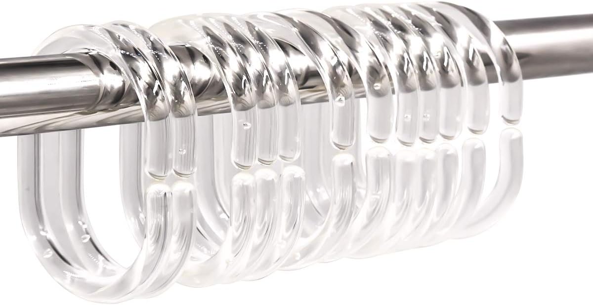 Set Mit 24 Duschvorhangringen Aus Kunststoff Mit Haken Für Duschvorhänge Und Transparente Duschvorhänge