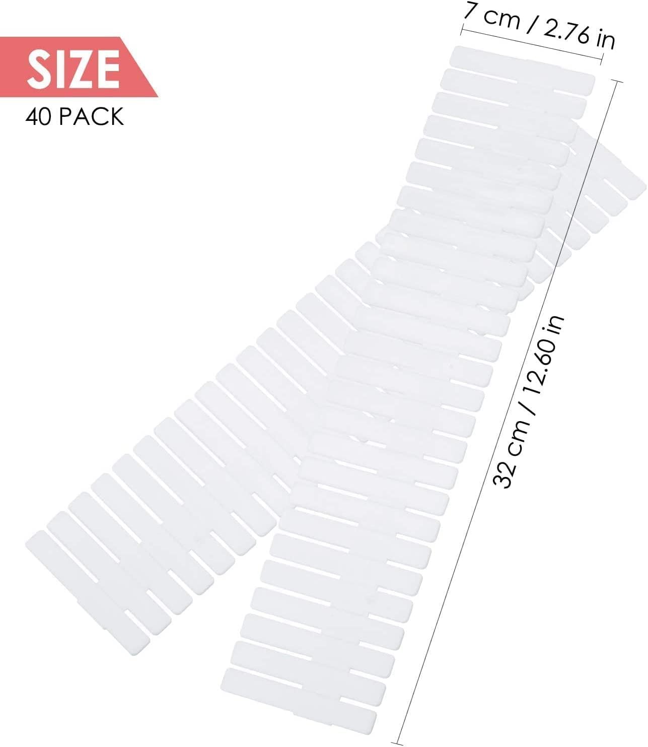 40 Schubladeneinteiler, Verstellbarer Schubladenorganizer Für Unterwäsche, Socken, Make-up, Bürobedarf, Weiß