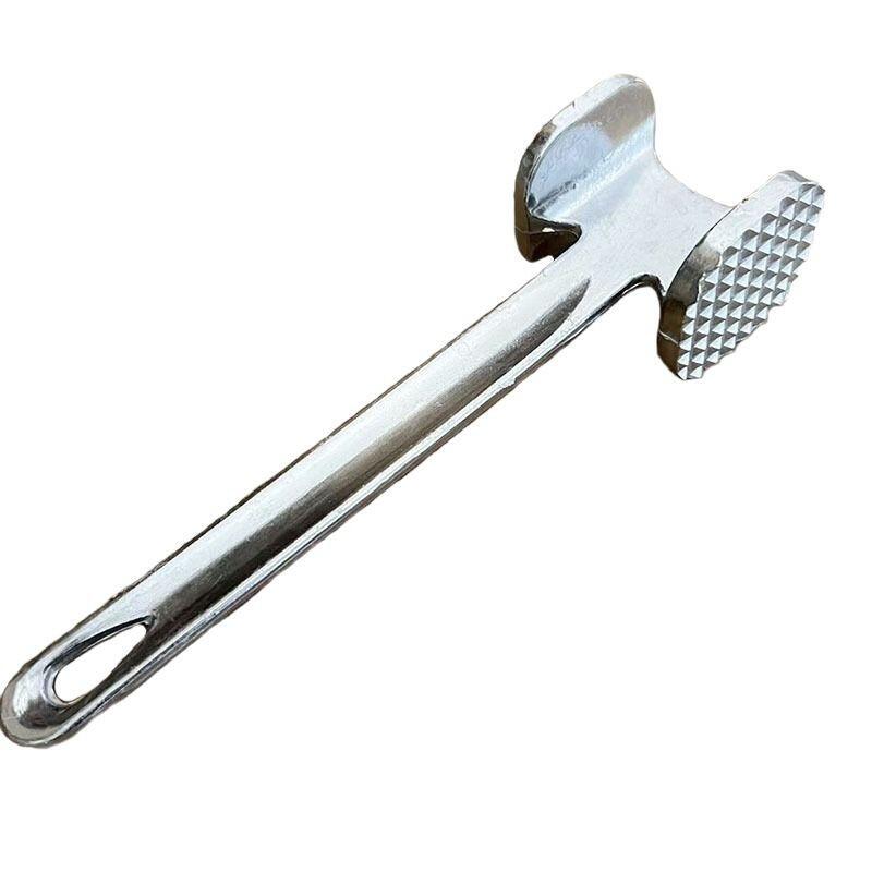 Fleischklopfer, Doppelseitiges Küchengerät, Aus Robuster Aluminiumlegierung, Groß, 6,5 X 24 Cm, Silber.