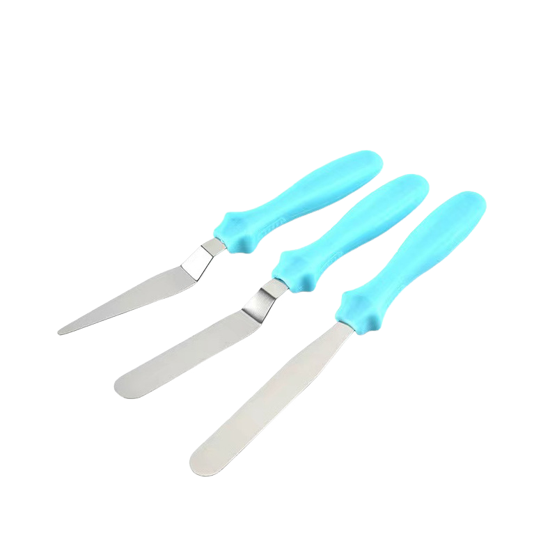 Kuchenspatel, Geeignet Zum Verstreichen Von Zuckerguss, Butter Und Schokolade (3er-set, Blau).