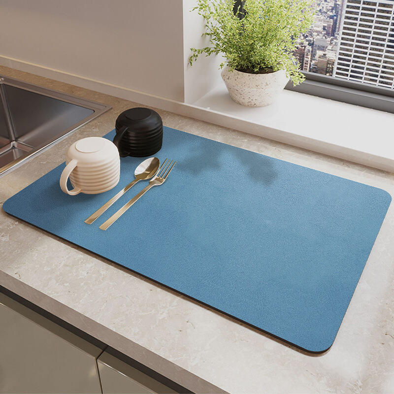 Küchenarbeitsplatten-abtropfmatte, Hoch Saugfähige Und Fleckenabweisende Gummimatte (blau, 40 Cm X 60 Cm)