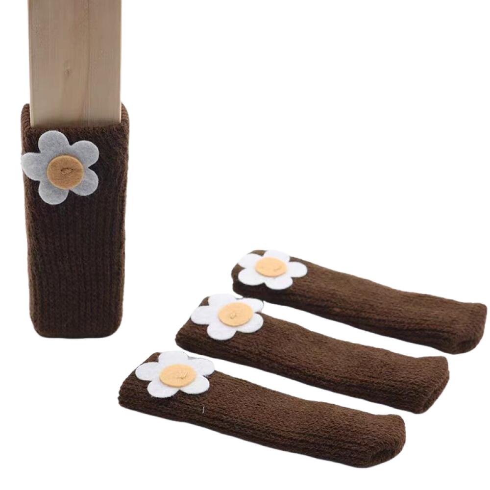 Set Mit 8 Stuhlbeinschonern Aus Gestricktem Filz, Geeignet Für Möbel Und Tische Sowie Zum Schutz Von Böden. (braun)