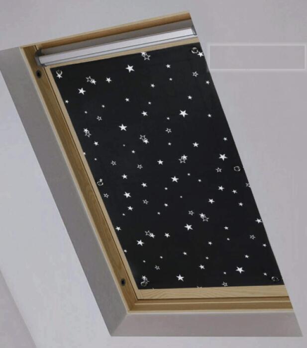 Verdunkelungsvorhänge Mit Saugnäpfen, Uv-schutz, Geeignet Für Schlafzimmer Und Dachfenster. Abmessungen:60cm120cm, Sommerstil (schwarzer Stern, 1 Stück).