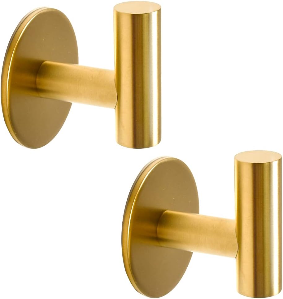 Kein Bohren Erforderlich. Handtuchhaken Aus Edelstahl, Geeignet Für Badezimmer, Küchen Und Hotels (2er-set, Goldfarben).