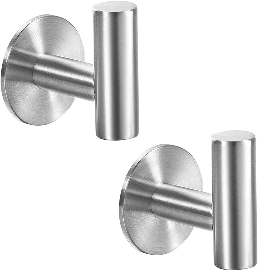 Kein Bohren Erforderlich. Handtuchhaken Aus Edelstahl, Geeignet Für Badezimmer, Küchen Und Hotels (2er-set, Silber).