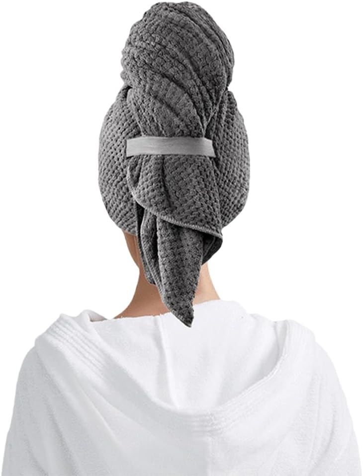Ultraweiches Und Schnelltrocknendes Haarhandtuch, Geeignet Für Langes, Dickes Und Lockiges Haar (grau, 1 Handtuch Pro Packung).